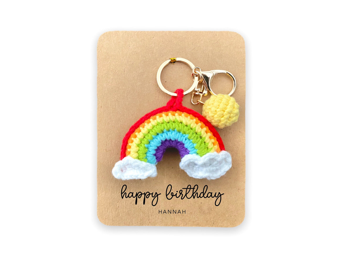 Personalised Birthday Gift Rainbow Keychain, Happy Birthday Keyring, Handmade Rainbow Keyring, Birthday Gift, Gift Idea