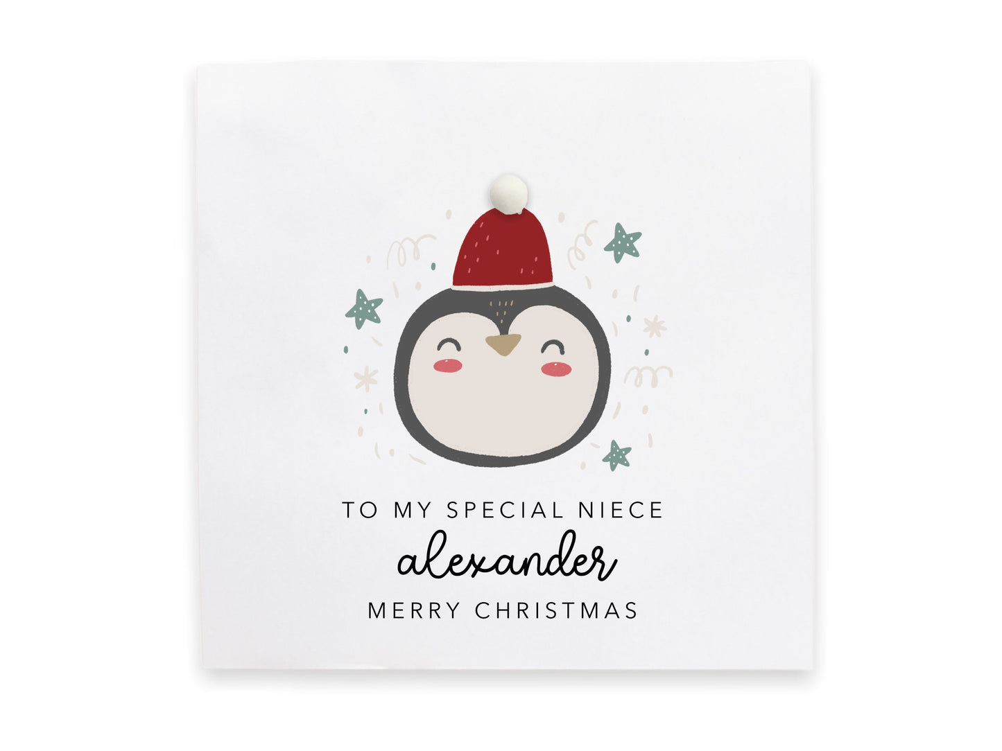 Personalised Niece Christmas Card, Reindeer Christmas Card for a Niece, Christmas Card Niece, Cute Christmas Card For Niece, Aunty Christmas