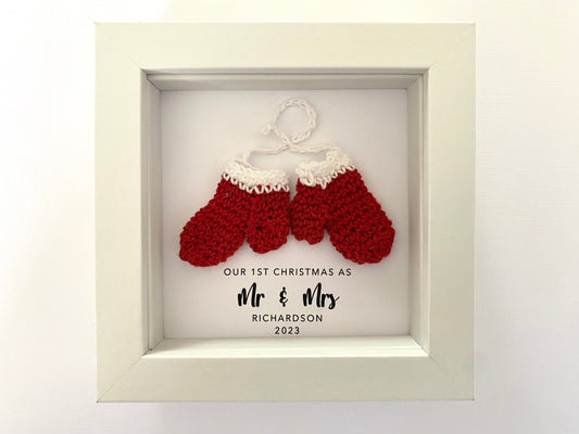 Personalised First Christmas Together Married Decoration, First Christmas Together Keepsake Frame Gift Decoration, Mr & Mrs Newly Wed
