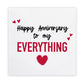 Happy Anniversary To My Everything, Anniversary Card for Husband Wife Partner, My Everything Anniversary Card for Him Her, Anniversary Card