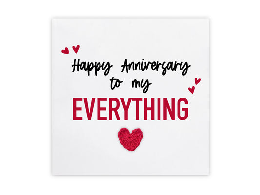 Happy Anniversary To My Everything, Anniversary Card for Husband Wife Partner, My Everything Anniversary Card for Him Her, Anniversary Card