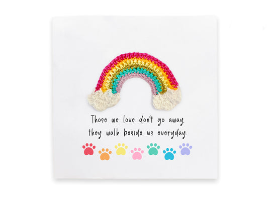 Pet Sympathy Card, Pet loss Cat, Dog, Sorry for your loss, thinking of you, bereavement card, forever in your heart, Pet Loss, Rainbow