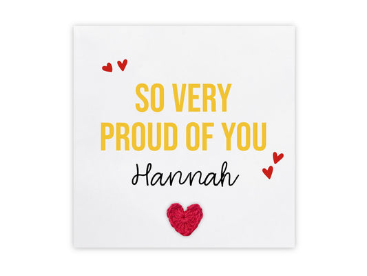 Personalised So Proud Of You Card, Congratulations Gift, Graduation Card For Her, Well Done Card For Friend, Promotion Card, New Job