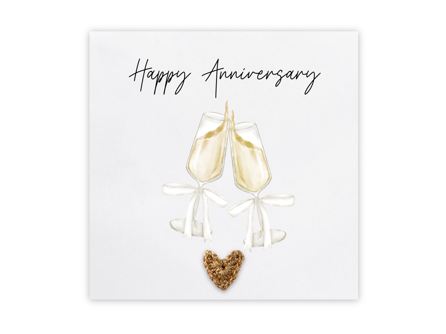 Anniversary Card, Wedding Anniversary, Gold, Happy Wedding Card, Card For Mum & Dad  Couple, Luxury Champagne Celebration