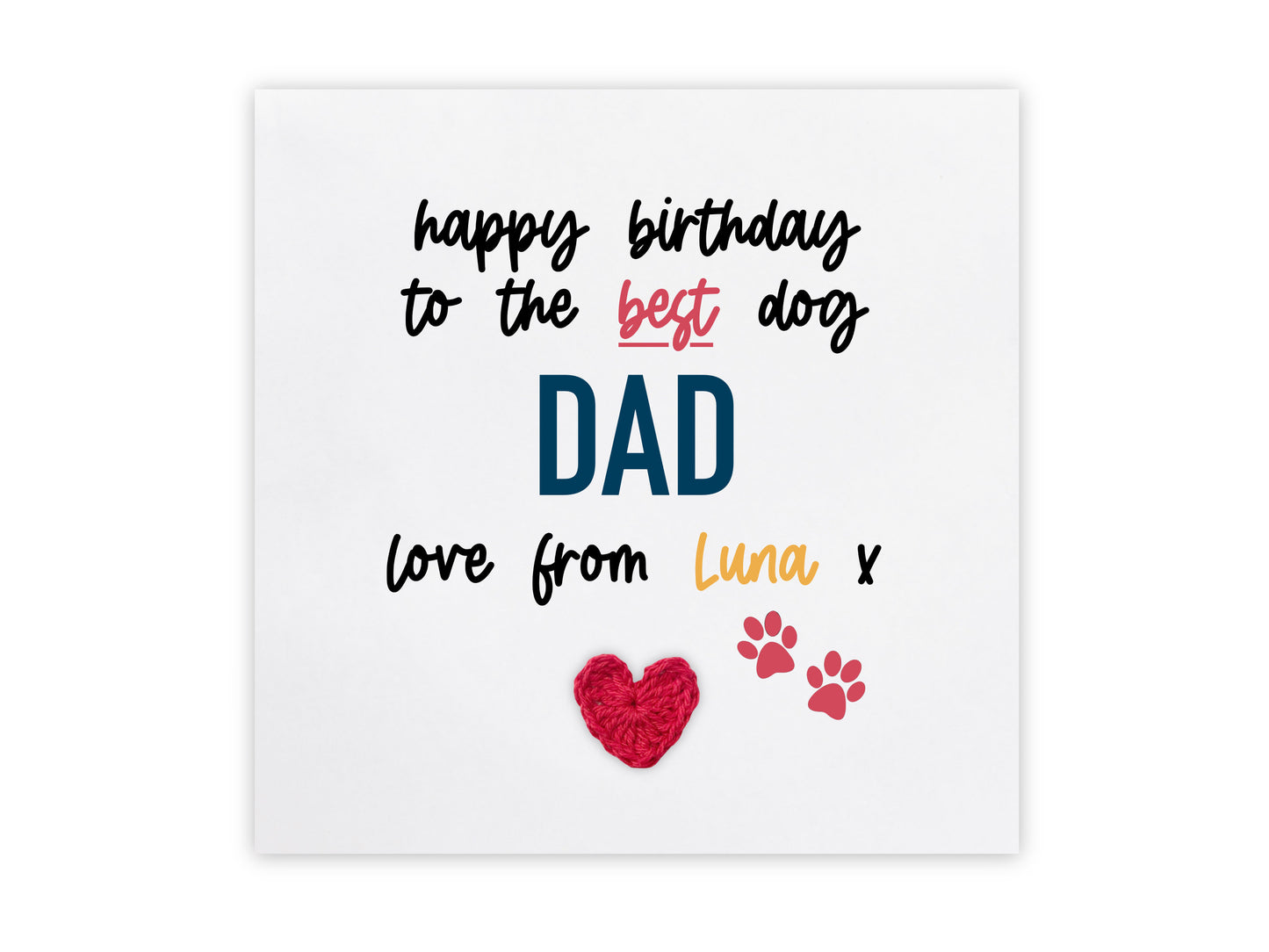 Happy Birthday Day To The Best Dog Dad , Birthday Card From Dog, Birthday Card Dog, Birthday Card Funny, I Woof You, Dog Dad Card