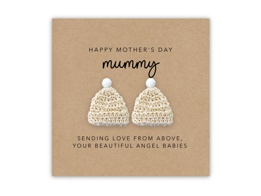 Mother's Day Card for Mother from Baby in Heaven Twins, Bereaved Mother Baby Loss Card, Angel Baby, Mother's Day, Rainbow Baby Card, Twins