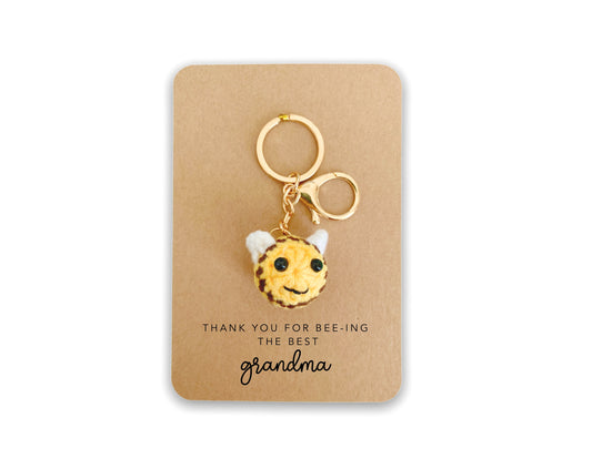 Thank You for being the Best Grandma gift, Mother's Day Gift, birthday Gift for Mum, Keyring, Handmade Bee Gift for Grandma, Mother's Day