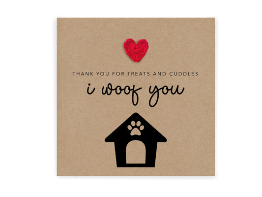 Dog Owner Card, Anniversary Card, Funny Valentines Card From The Dog For Mum, Dad, Husband, Wife, I woof you, Funny Dog Card, From Dog