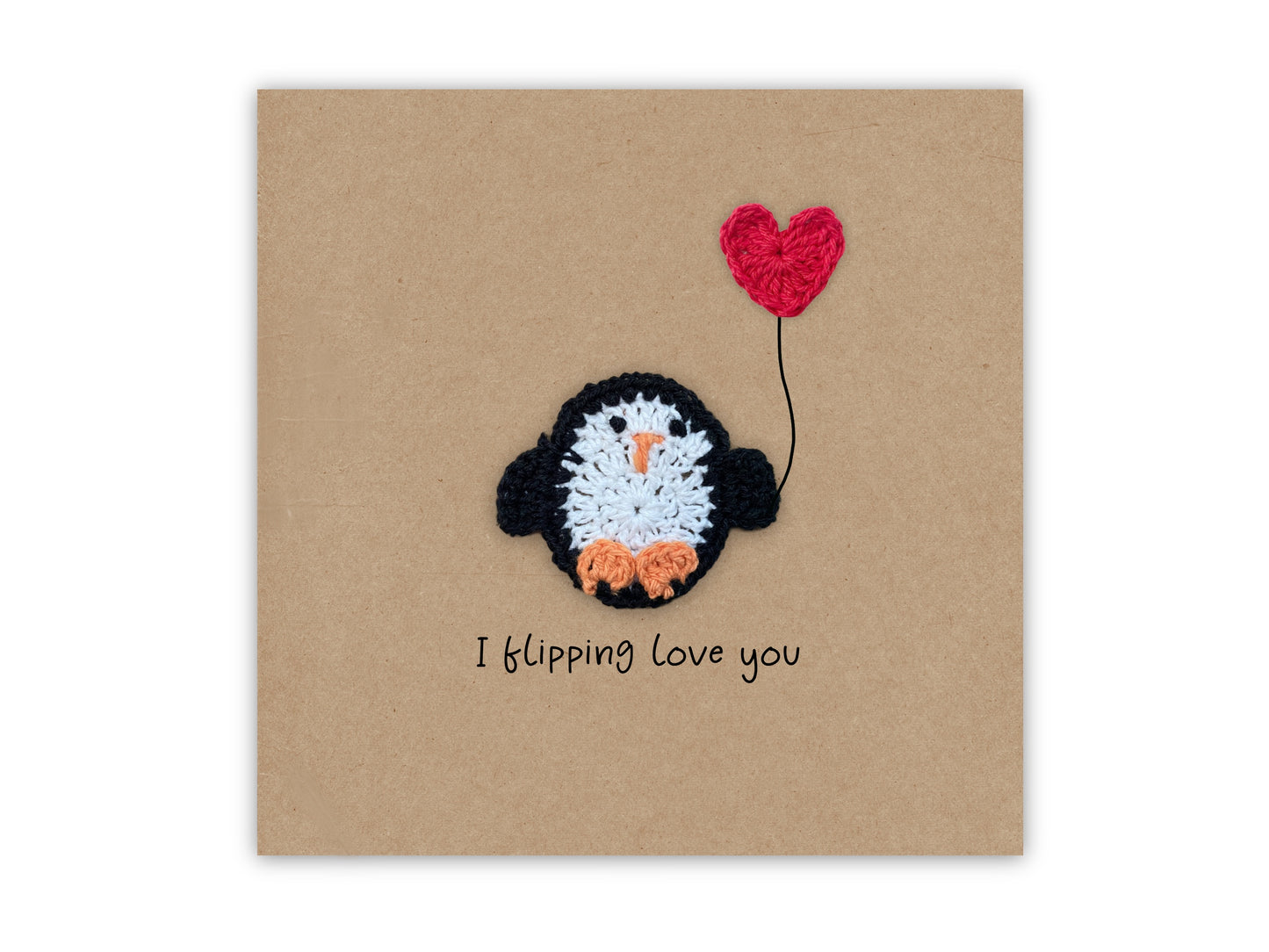 Personalised Penguin Anniversary Card, Love Valentines Anniversary Wedding Card, Penguin Card, Happy Valentines Day, I love you, Funny Pun