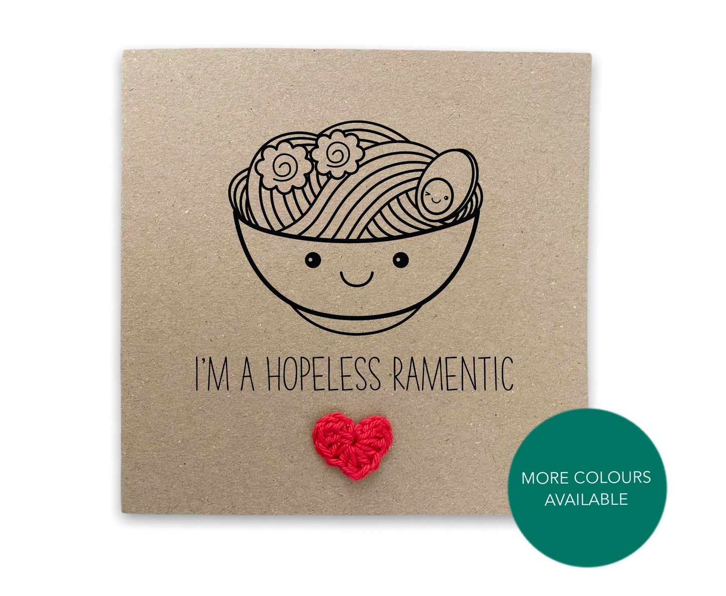 Ramen I love You card hopeless romantic Japanese Asian funny pun card for anniversary Valentine Day - Send to recipient