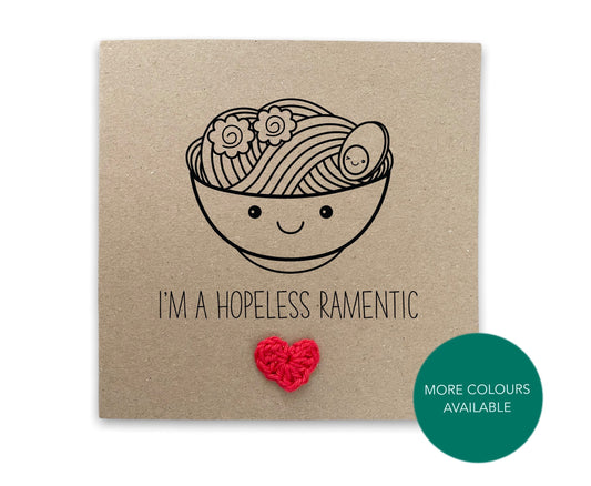 Ramen I love You card hopeless romantic Japanese Asian funny pun card for anniversary Valentine Day - Send to recipient