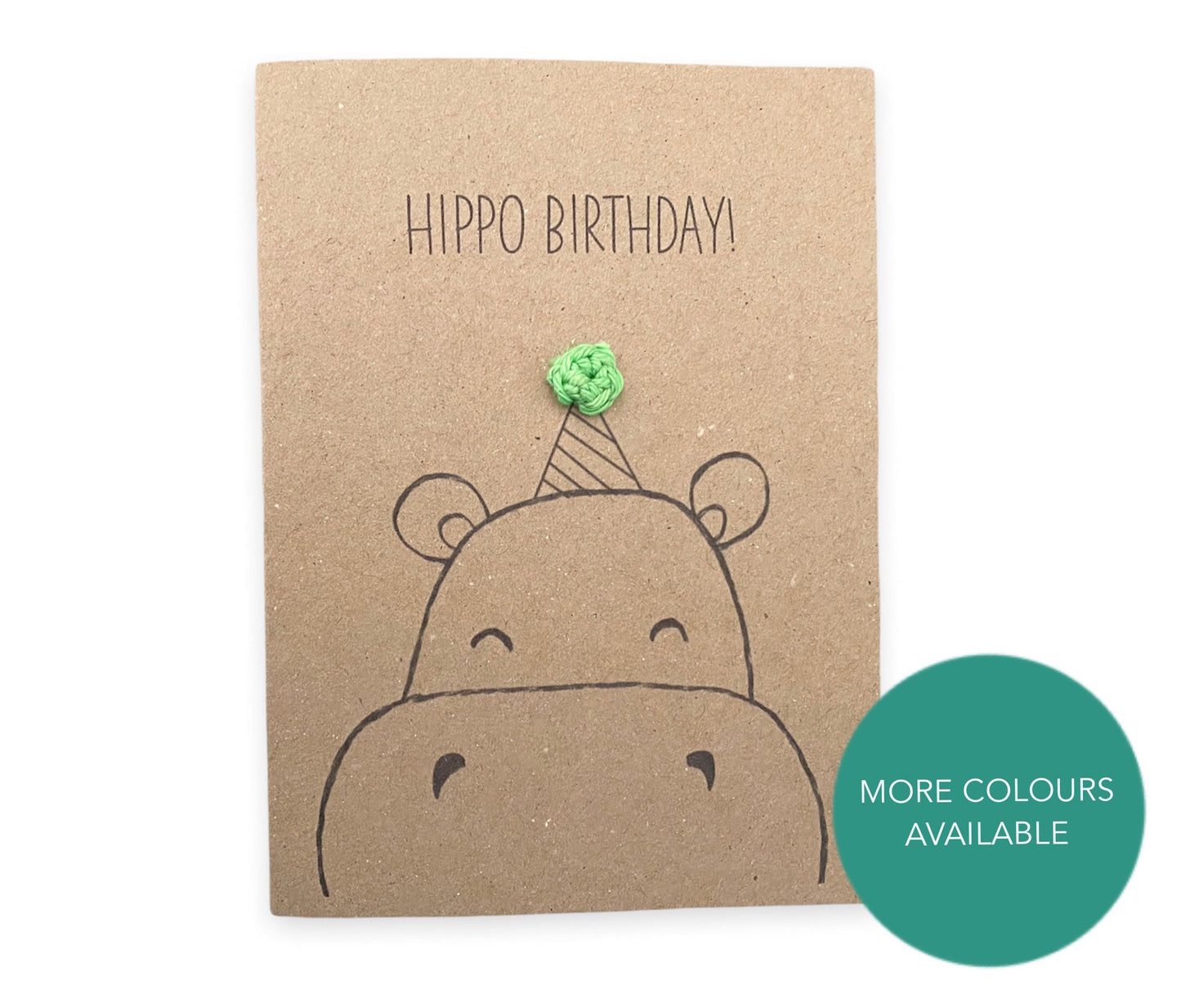 Funny Hippo birthday card Pun Card - happy hippo birthday- Funny pun card  - Card for her - Send to recipient - Message inside