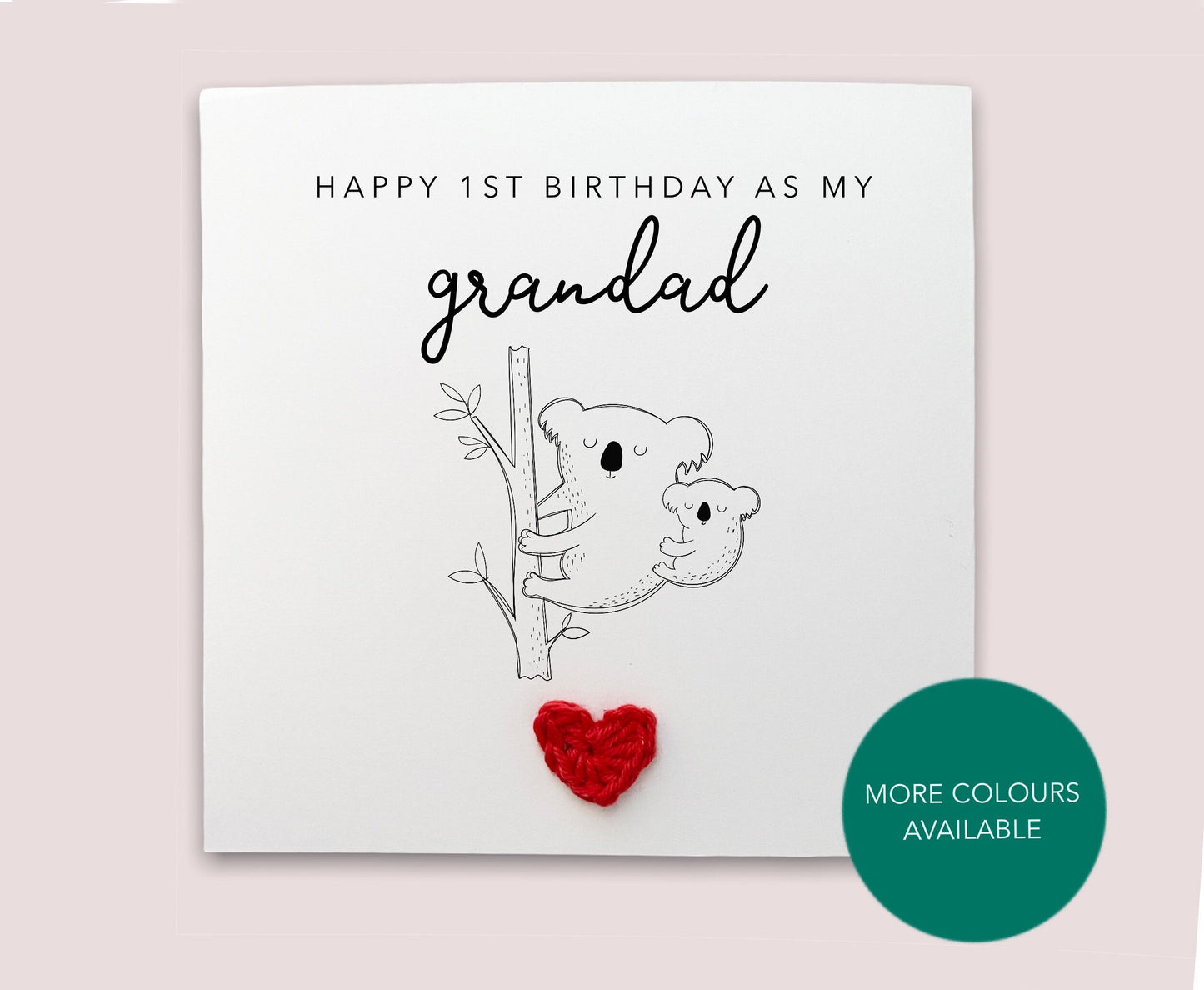 Happy 1st Birthday As My Grandad, Bear Birthday Card, Cute Birthday Card For Grandad From Baby, First Birthday Card, 1st Birthday