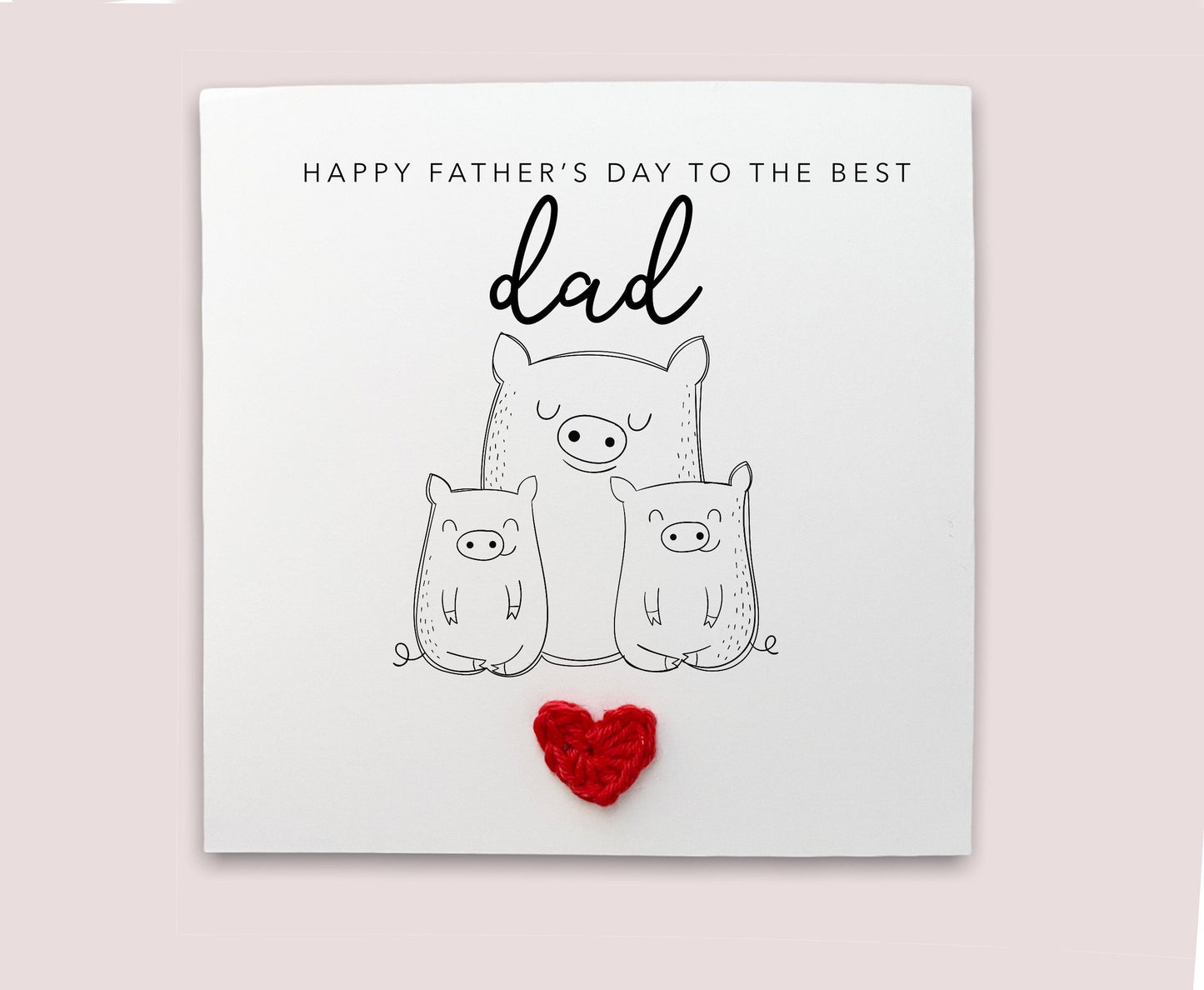 Happy Father's Day to the best mum twins - Simple Pig Father's Day card from baby twins from baby son daughter - Send to recipient