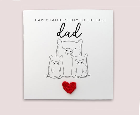 Happy Father's Day to the best mum twins - Simple Pig Father's Day card from baby twins from baby son daughter - Send to recipient