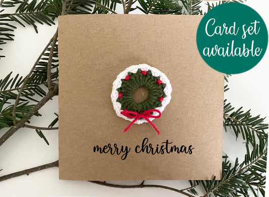 Handmade Christmas Cards Christmas Wreath, Card Pack Christmas Card Set Xmas Card Set Christmas Card for her / Him - Wreath, Christmas Card