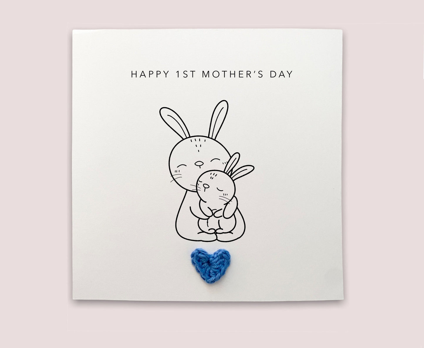 Happy 1st Mothers Day card, Simple First Mothers Card for mum, Mothers from baby, Mothers Day Mum Card Rabbit card, Simple Card for Mum