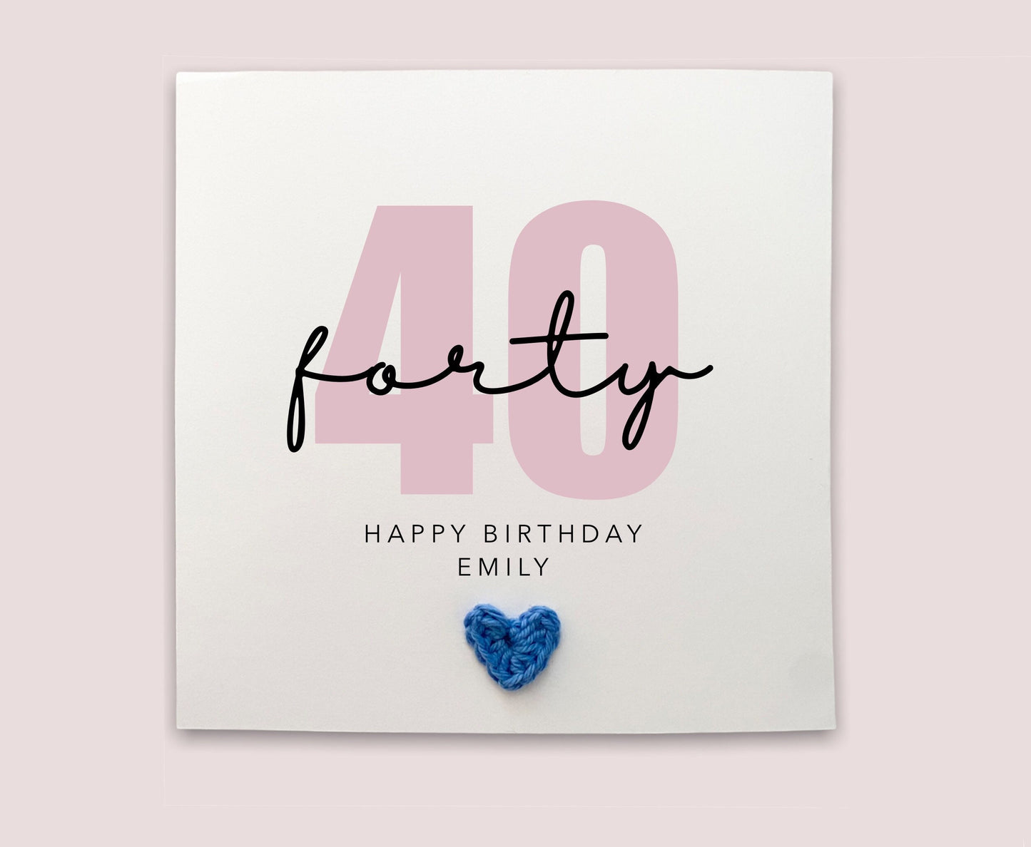 Personalised Happy 40th Birthday, Simple Birthday Card for 40th Birthday, Handmade Card, Birthday Card, Personalised,  Send to recipient, UK