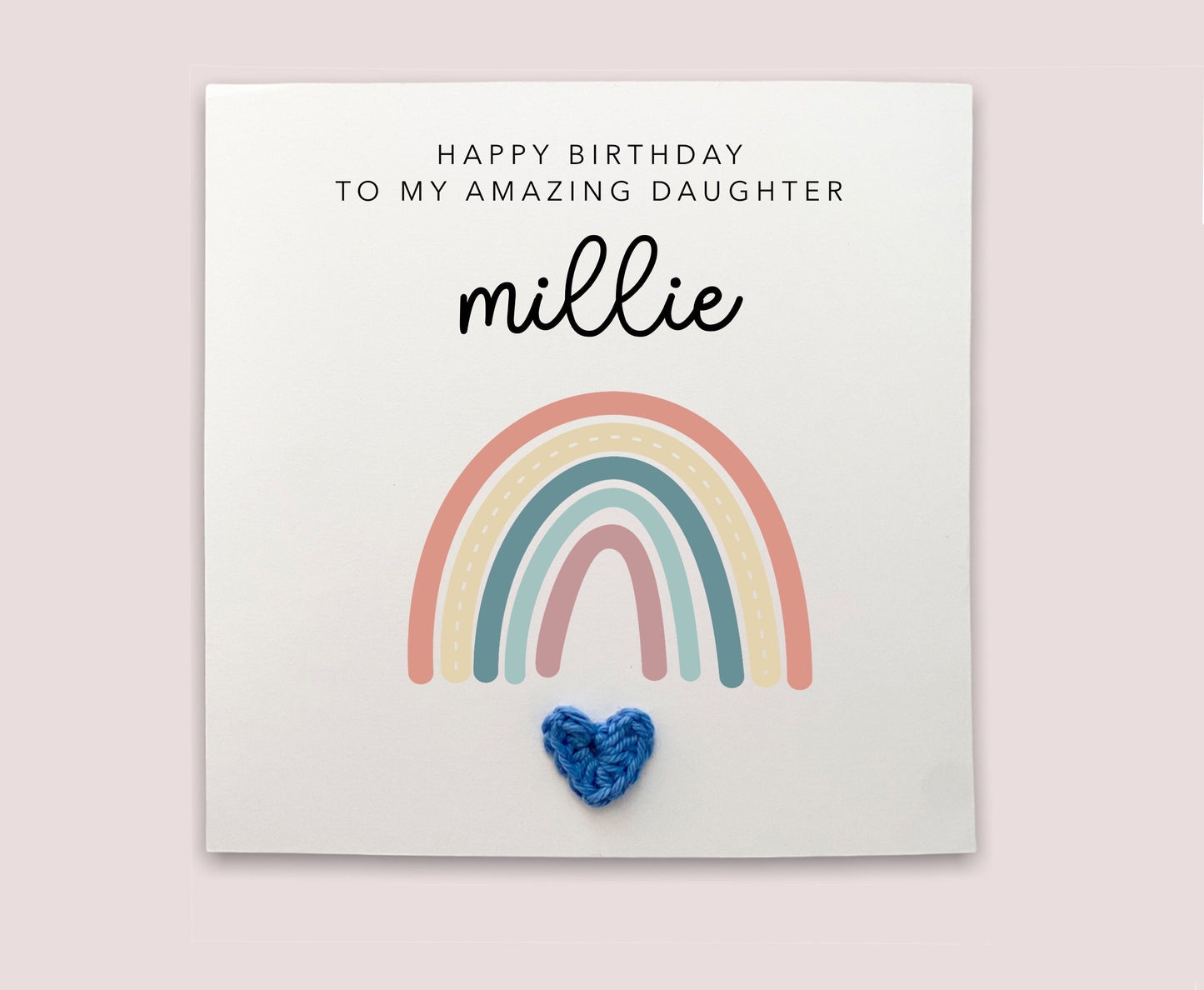 Personalised Daughter Birthday Card, Happy 1st Birthday, For Daughter Rainbow Birthday Card, Baby Girl Birthday, First Birthday Card