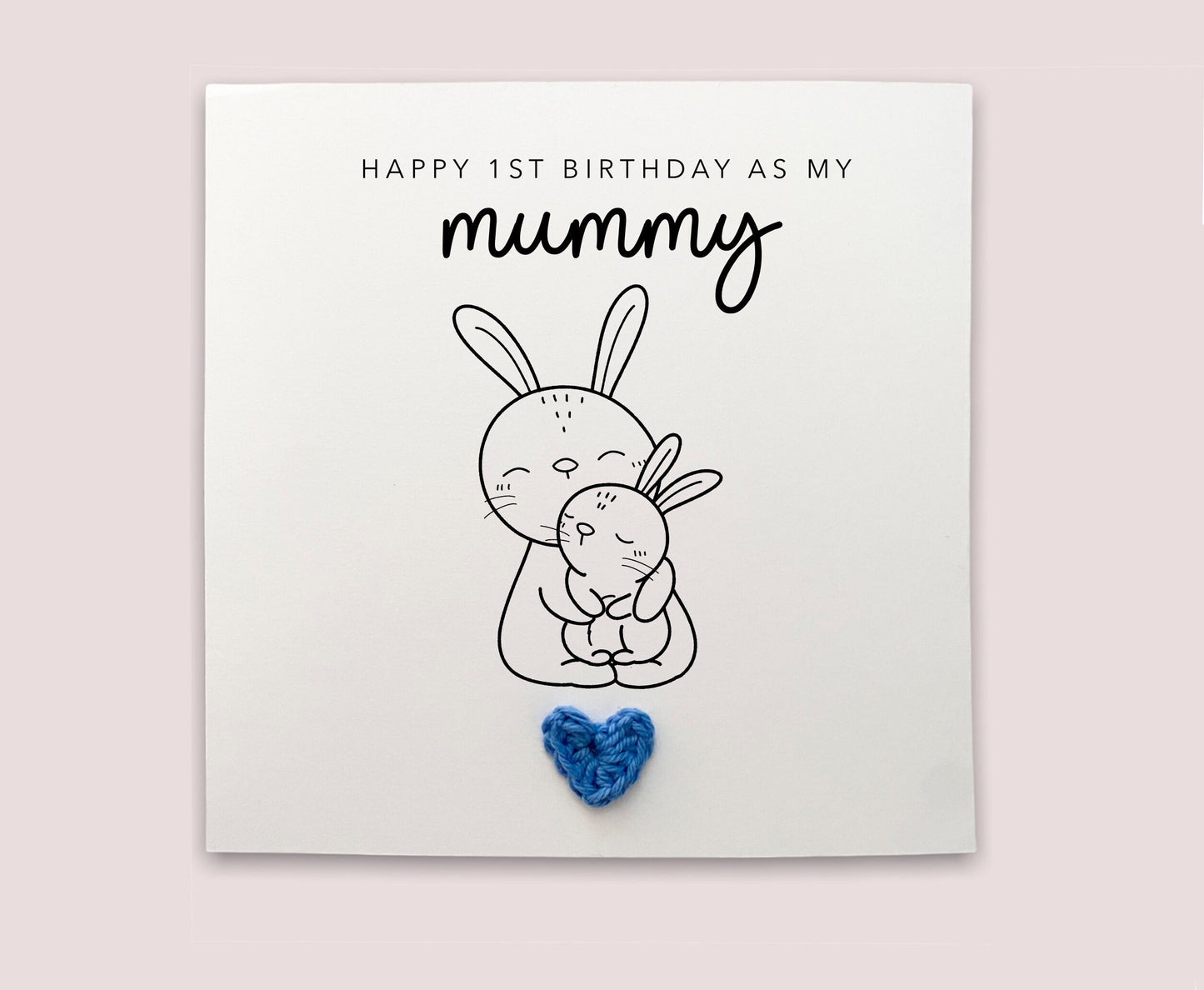 Happy 1st Birthday As My Mummy, Rabbit Birthday Card, Woodland, As My Mum, Birthday Card For Mummy From Baby, Cute Birthday Card, Mum