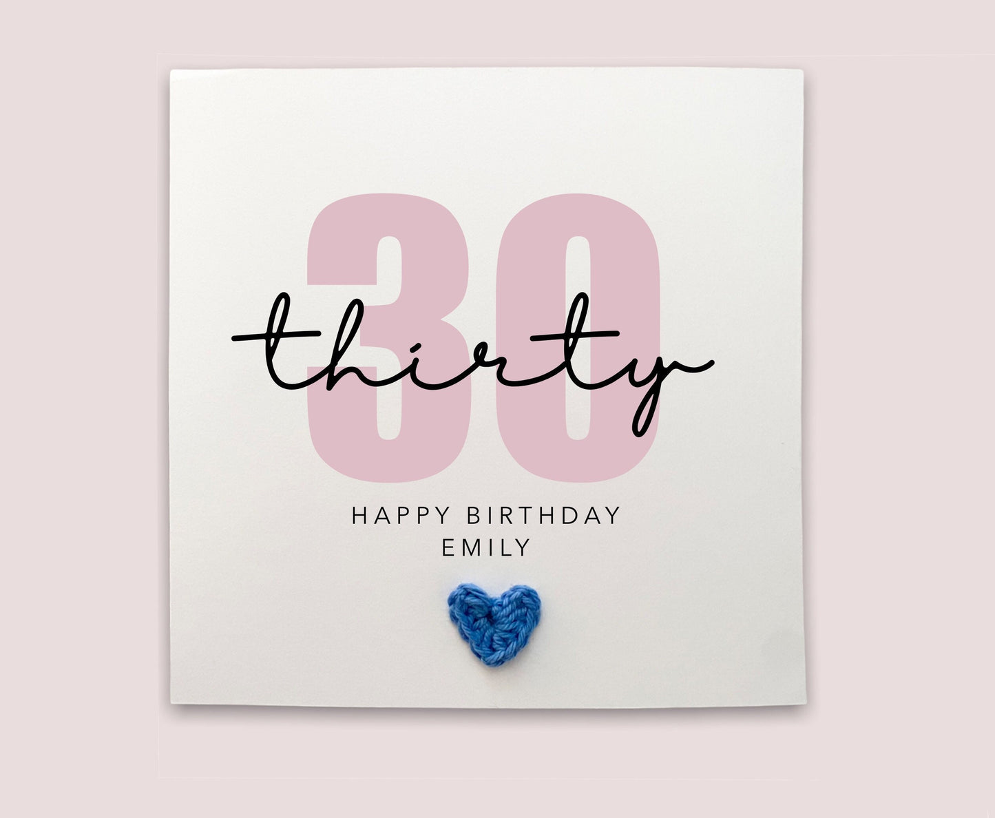 Personalised Happy 30th Birthday, Simple Birthday Card for 30th Birthday, Handmade Card, Birthday Card, Personalised,  Send to recipient, UK