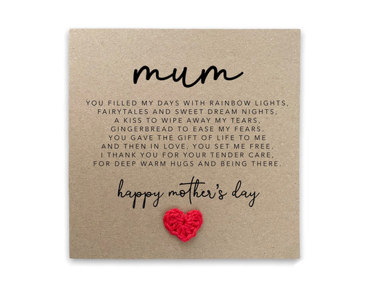 Mum Poem Card, Mothers Day Print, Cute Mothers Day Card, Poem Card, Special Mothers Day Card, From Daughter, Poem, Mother's Day Card for mum