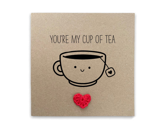 You're My Cup of Tea Funny Card Anniversary Valentines Day Card For Boyfriend Card For Girlfriend Card For Husband Kawaii Card Valentines