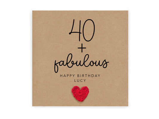 Personalised 40th Birthday Card, Fabulous And 40 Birthday Card, 40th Birthday Card For Her, Fabulous And Forty, Fabulous At 40, Birthday