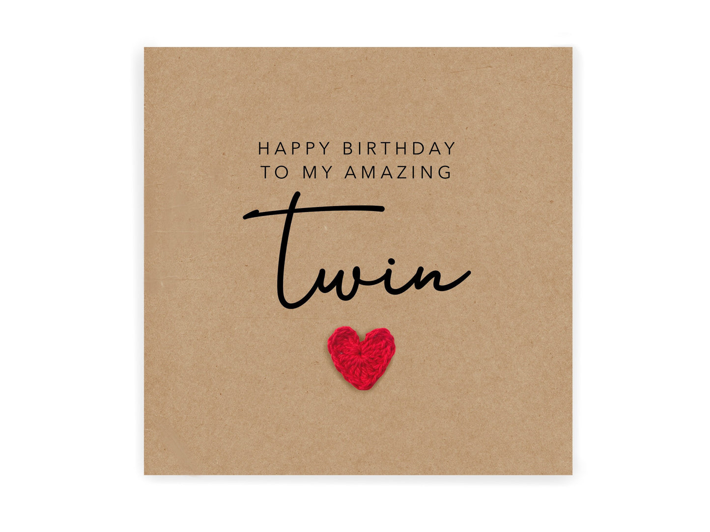 Happy Birthday to my amazing twin - Simple rustic Birthday Card for twin sister - Card for twin - Send to recipient