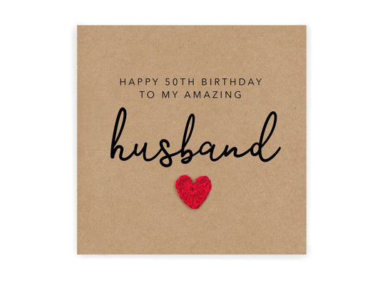 To An Amazing Husband Happy 50th Birthday, Husband Birthday Card 50, Birthday Card, Husband 50th Birthday Card, Husband Birthday, Any Age