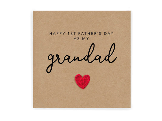 Happy 1st Fathers Day As My Grandad Card, Granddad First Fathers Day Card, Grandpa Card, Fathers Day Gift From Grandaughter, Grandson