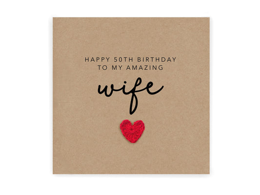 To An Amazing Wife  Happy 50th Birthday, Wife Birthday Card 50, Birthday Card, Wife 50th Birthday Card, Wife Birthday, Any Age, Card for her