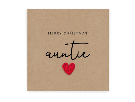 Merry Christmas auntie - Simple Christmas card Auntie - Christmas Card from auntie - Christmas Card Rustic Card for Her auntie