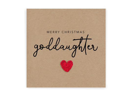Merry Christmas Goddaughter - Simple Christmas card goddaughter - Christmas Card from godmother godfather  Card Rustic Card for Her