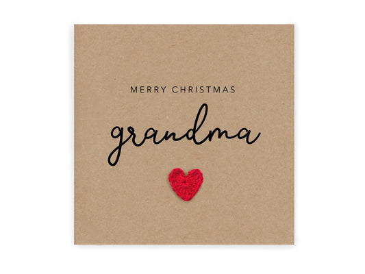 Merry Christmas Grandma - Simple Christmas card grandma - Christmas Card from granddaughter grandson Christmas Card Rustic Card for Her