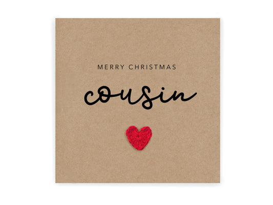 Merry Christmas cousin - Simple Christmas card Cousin - Christmas Card from auntie - Christmas Card Rustic Card for Her cousin simple