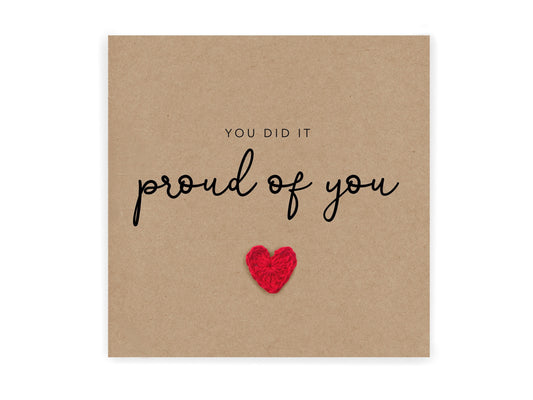 You did it proud of you - Congratulations on your new exam job card - Simple proud of you - graduation Appreciation Card - Send to recipient