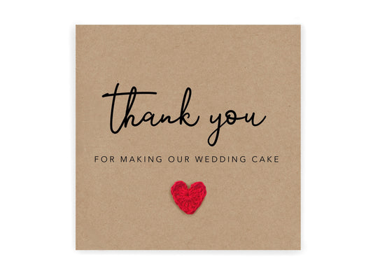 Thank You For Making Our Wedding Cake, Thank You Card, Simple, Wedding Thank You, Wedding Cake Thank You, Wedding Card, Thank You