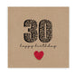 30 Birthday Card, Simple Birthday Card, Any Age, Husband, Wife, Best Friend, Girlfriend, Sister, 30th Birthday Card, Leopard Print 30th Card