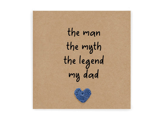 Man, Myth, Legend Father's Day Card, Funny Fathers Day Card, Card for Dad,  Dad Card,  Gift For Dad, Joke Fathers Day Card, Funny Card