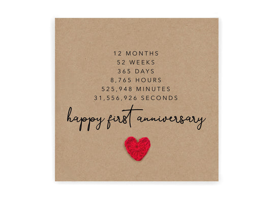 Happy 1st Anniversary Card With Poem, Boyfriend 1st Anniversary Card, Girlfriend First Anniversary Card, 1st Anniversary Card For Wife, Wed