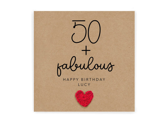 Personalised 50th Birthday Card, Fabulous And 50 Birthday Card, 50th Birthday Card For Her, Fabulous And Forty, Fabulous At 50, Birthday