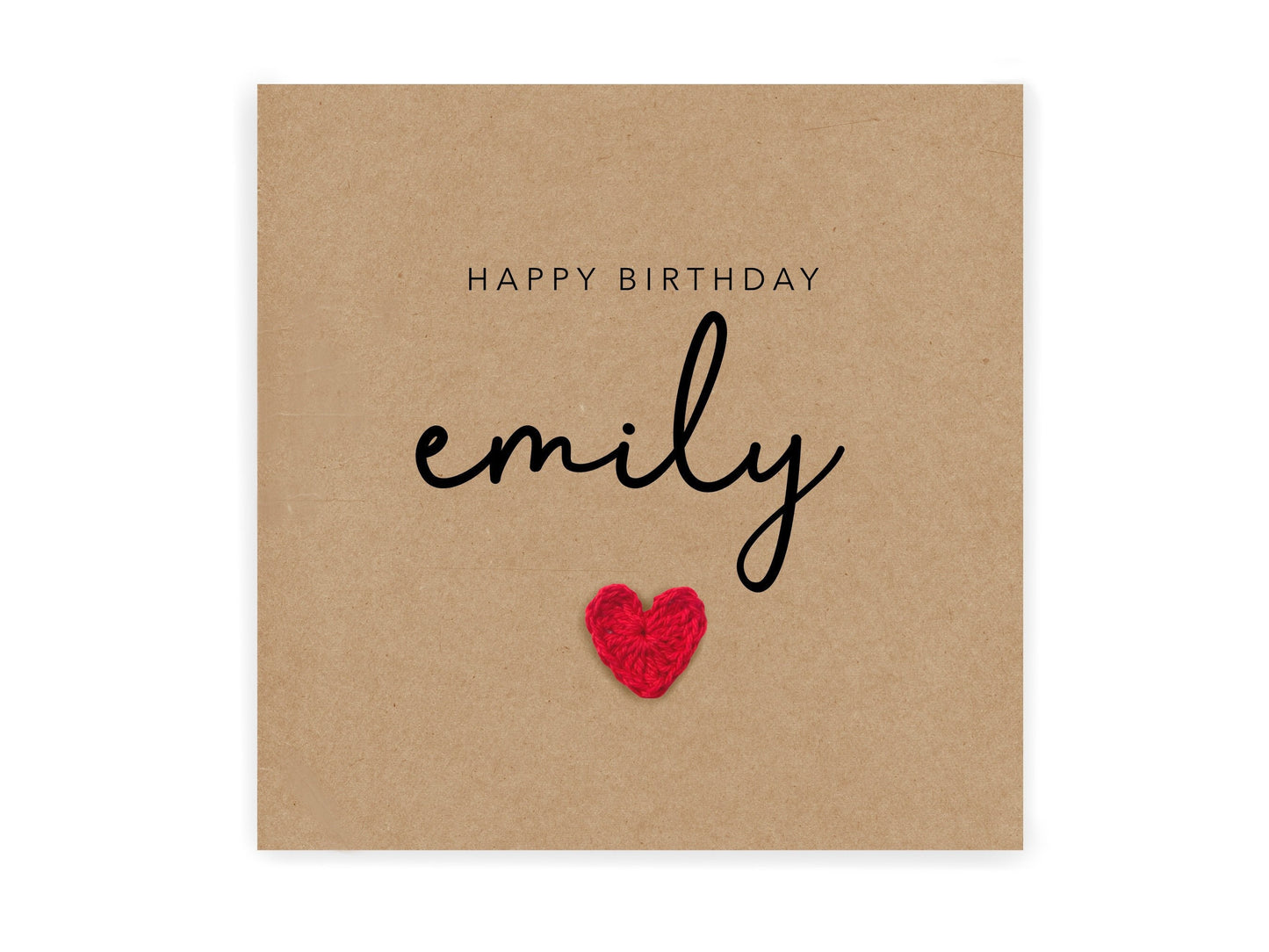 Personalised Happy Birthday Card for Her, Simple Custom Birthday Card, Birthday Card, Birthday Card for Friend, Sister, Mum, Rustic Card