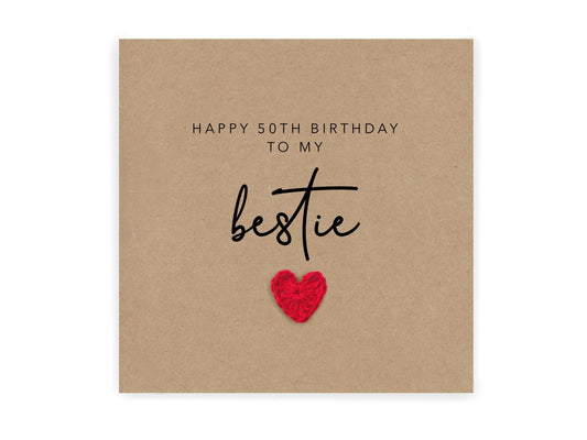 Best Friend 50th Birthday Card, To My Bestie On Your 50th Birthday, Bestie Card, Fifty Birthday Gifts For Women, For Her Birthday Card