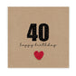 40 Birthday Card, For Him, For Her, Simple Birthday Card, Any Age, Husband, Wife, Best Friend, Girlfriend, Sister, 40th Birthday Card