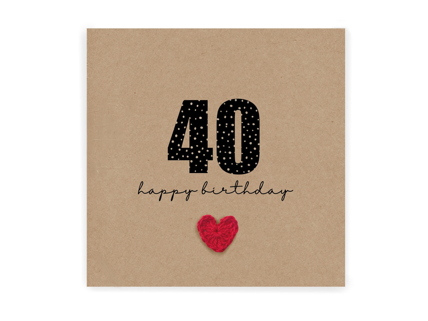 40 Birthday Card, For Him, For Her, Simple Birthday Card, Any Age, Husband, Wife, Best Friend, Girlfriend, Sister, 40th Birthday Card