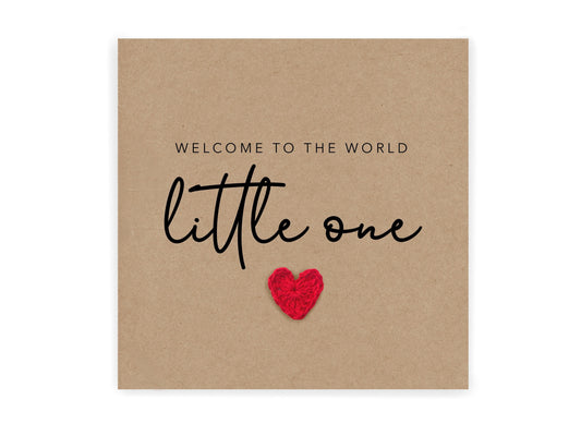 New baby welcome to the world little world card - Simple Card new born baby girl / boy New arrival baby card - Send to recipient