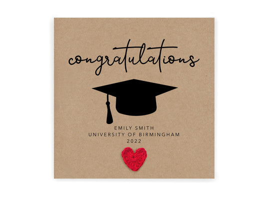 Personalised Graduation Card, Celebration Card, Graduation Greeting Card, Congratulations Card, Graduation Degree Card, Personalised