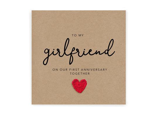 To My Girlfriend On Our First Anniversary Card, First Anniversary Card Girlfriend, Girlfriend  Anniversary Card, First Anniversary Card