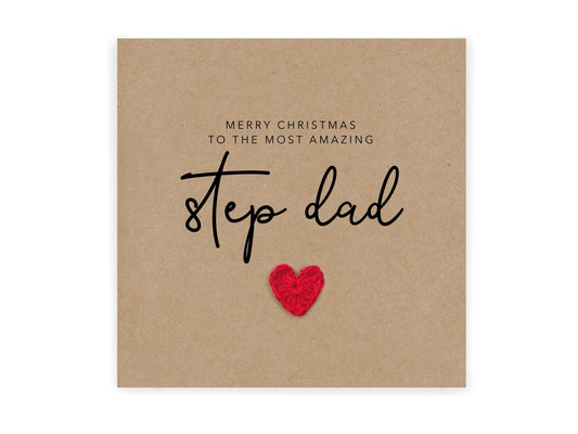 Step Dad Merry Christmas to the most amazing Step-Dad, Christmas Card for Mum, Christmas Card for Parents, Dad Christmas Card